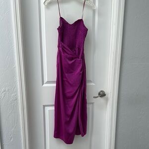 Mustard seed Purple Ruched Slip Midi Dress, size S